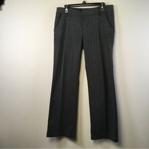 Horny Toads Women Size 8 Gray Pin Striped Chino Wide Leg Pants